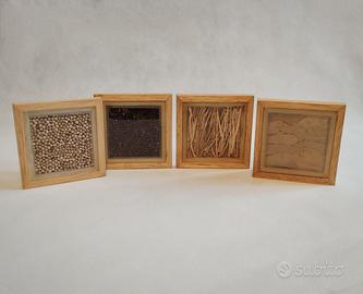 set da 4 sottobicchieri legno e vetro con spezie