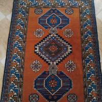 tappeto persiano iraniano arancio/blue