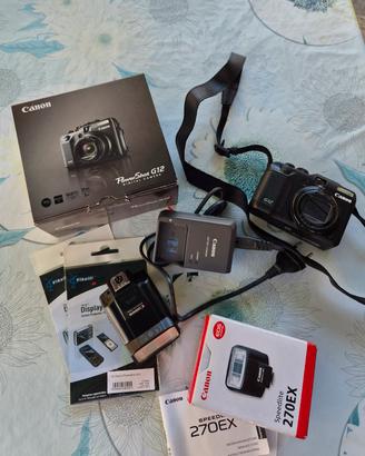 Canon G12 con flash SpeedLite 270EX come nuovi