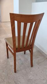 Sedie legno, seduta ecopelle