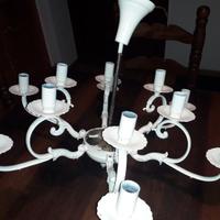 Lampadario chandelier ottone verniciato bianco