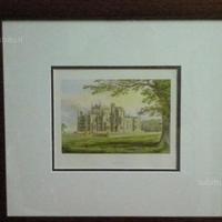 Quadro cromolitografia castello inglese "STOURTON"