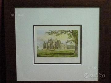 Quadro cromolitografia castello inglese "STOURTON"