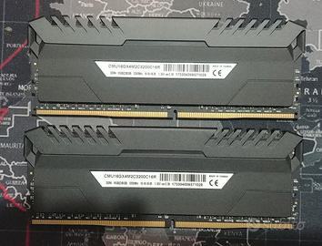 🔥RAM DDR4 16GB (2×8GB) 3200MHz - LED ROSSO