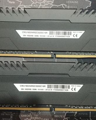 🔥RAM DDR4 16GB (2×8GB) 3200MHz - LED ROSSO