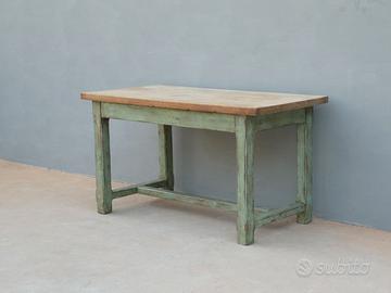 Tavolo rettangolare laccato Shabby Chic top rovere