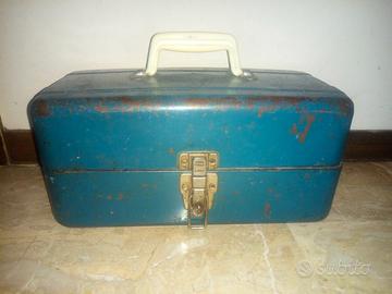 vecchia antica cassetta attrezzi vintage pesca usa