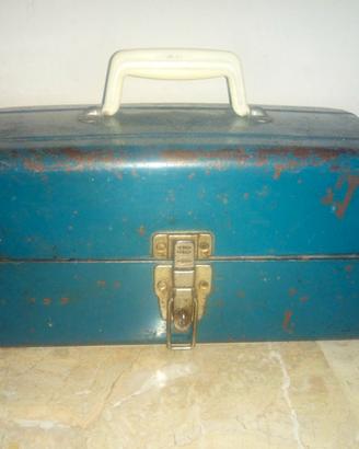 vecchia antica cassetta attrezzi vintage pesca usa