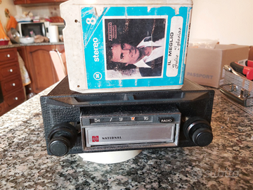 Autoradio national stereo 8 con cassetta omaggio