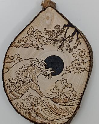 LA GRANDE ONDA PIROGRAFO SU LEGNO