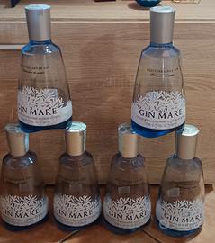 LOTTO  6 BOTTIGLIE VUOTE DI GIN MARE COME DA FOTO