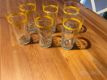 Set 6 bicchieri alti da bibita vintage anni 70 80