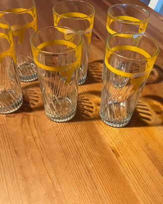 Set 6 bicchieri alti da bibita vintage anni 70 80