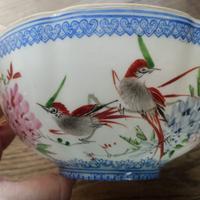 Ciotola antica Cinese a guscio d'uovo dipinta mano