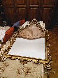 Specchio grande stile barocco dorato 150x84 cm