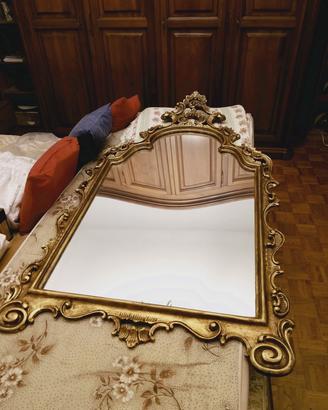 Specchio grande stile barocco dorato 150x84 cm