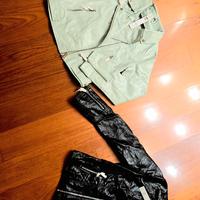 2 GIUBBINI ecopelle donna XS – nero e verde menta