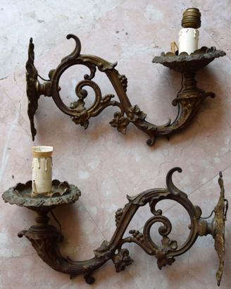 Grandi lampade antiche da palazzo, in bronzo