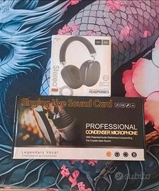 kit podcast + cuffie per geming livesteming 