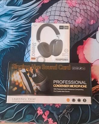 kit podcast + cuffie per geming livesteming 