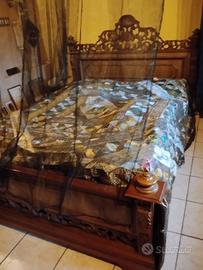 letto matrimoniale colore noce