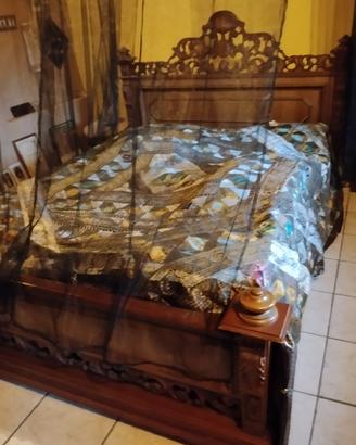 letto matrimoniale colore noce
