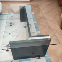 tavolino in vetro con base marmo