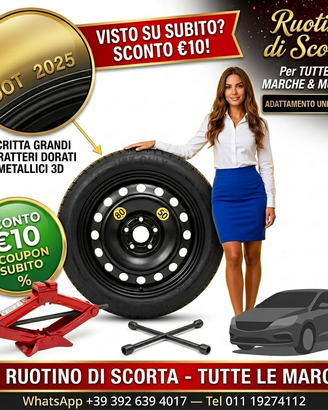 Ruotino di Scorta Auto Universale Kit Completo