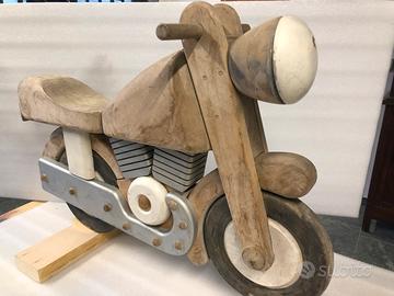 Moto giocattolo in legno vintage shabby chic