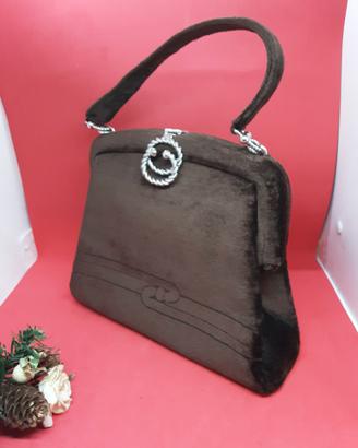 borsa in velluto liscio  degli anni 70 originale