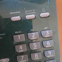 telefono  fisso vintage verde con tasti e cornetta