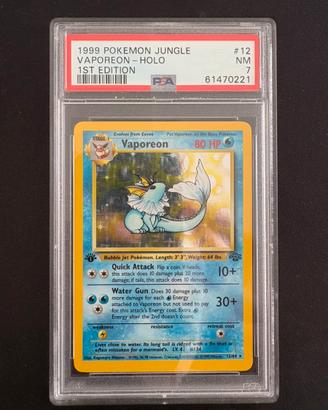 Vaporeon Jungle 1ª Ed. Holo 12/64 EN PSA 7 english