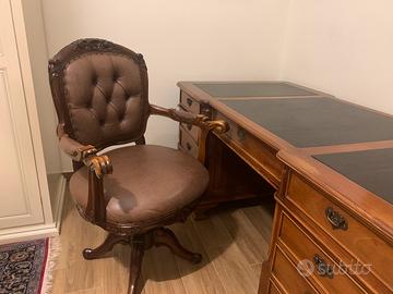 Fine ‘800 scrivania ministeriale con poltrona
