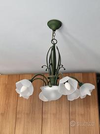 Lampadario 6 + 1 luce , lampade a led