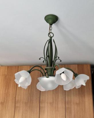 Lampadario 6 + 1 luce , lampade a led