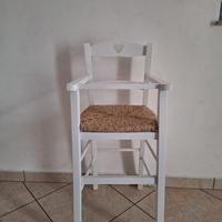 Sedia Seggiolone Bimbo in Legno Bianco – NUOVA mai