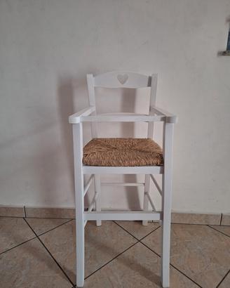Sedia Seggiolone Bimbo in Legno Bianco – NUOVA mai