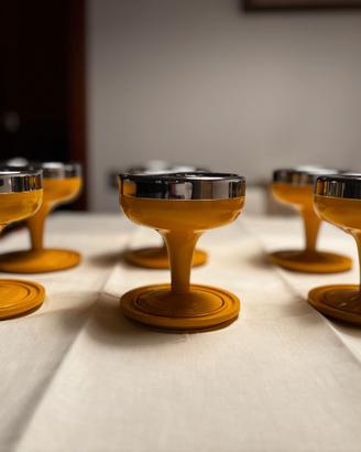 Set vintage coppe gelato con vassoio anni '70