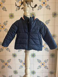 Piumino bimba blu con cappuccio