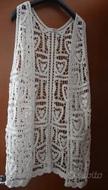 Gilet Cardigan in pizzo bianco Ray Co