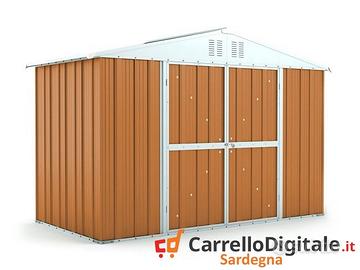 Box giardino lamiera zincata 327x155 legno chiaro