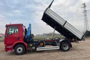 MAN 15.250 gru FASSI 90/4 cass. ribaltabile 3 lati