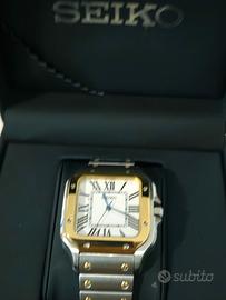 seiko mod santos two tone 