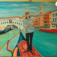 Quadro moderno olio su tela 60x80cm Nuovo