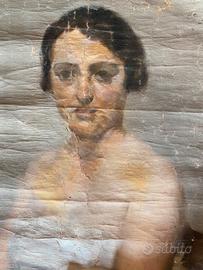 Tela antica dipinta ad olio senza cornice. Grande