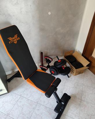 Panca Palestra Regolabile + Set Manubri 40 kg
