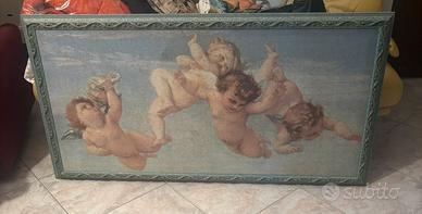 Quadro 145x75cm-angeli cherubini stile rinasciment