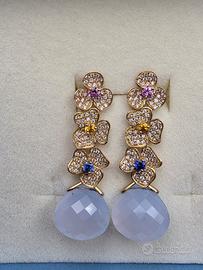 ORECCHINI ORO DIAMANTI PIETRE PREZIOSE
