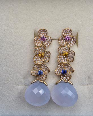 ORECCHINI ORO DIAMANTI PIETRE PREZIOSE
