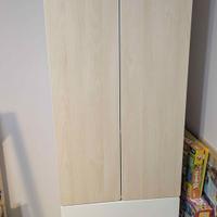 Armadio SMÅSTAD / PLATSA bianco/betulla con 3 cass